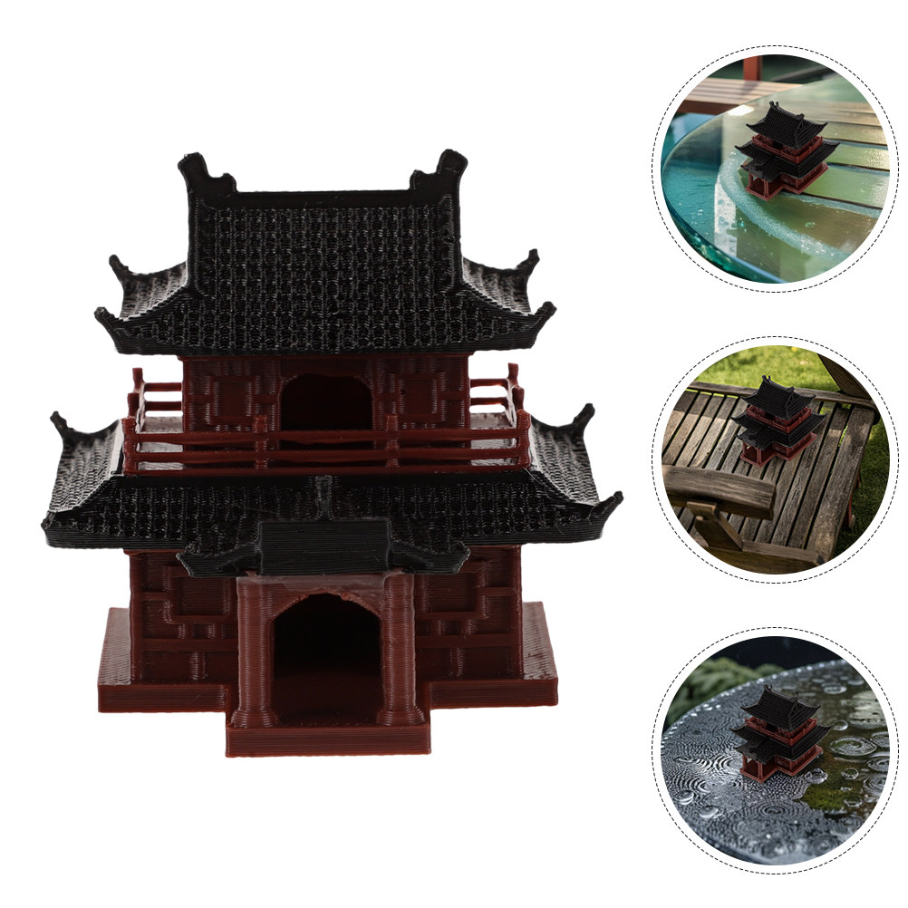 Mini Bonsai Zen Garden - Mini Pagodas Ancient Pavilion Sculpture for