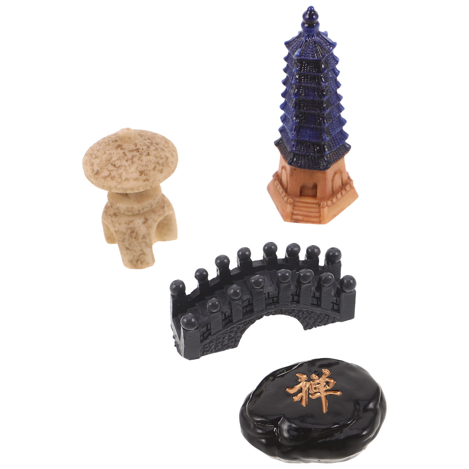 Bonsai Zen Garden Set - 4Pcs Japanese Miniature Zen Garden Pavilion