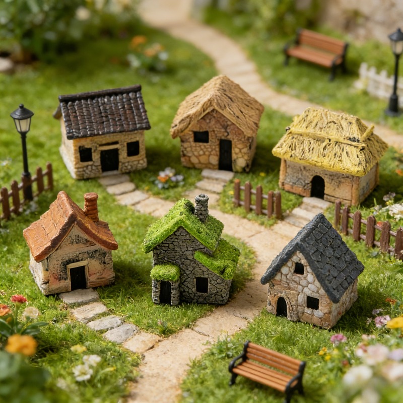 5pcs Resin Miniature Hand-Made - đánh giá và giá Bonsai Garden House