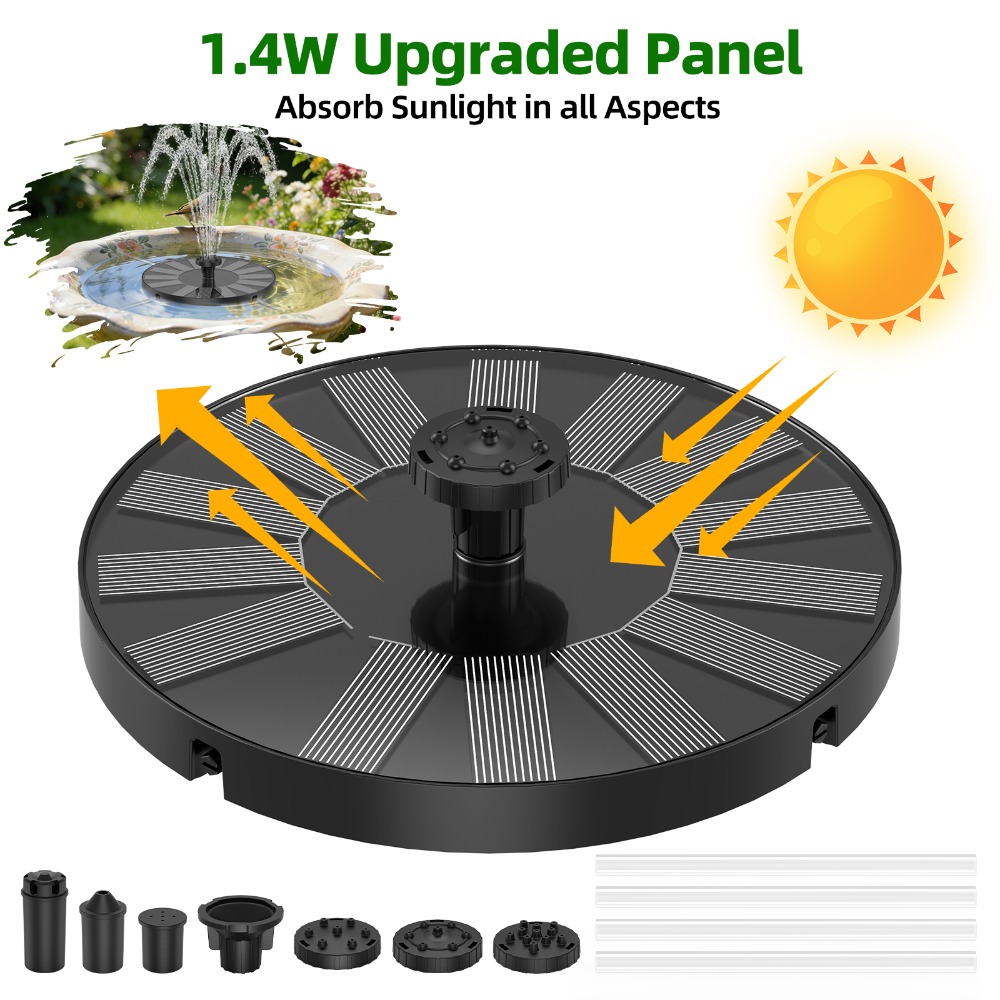 New 1.4W Solar Fountain Stable - đánh giá và giá Bonsai Garden Fountain