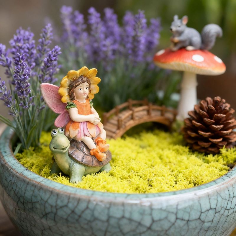 New Fairy Girl Riding Turtle R - đánh giá và giá Bonsai Garden Entrance