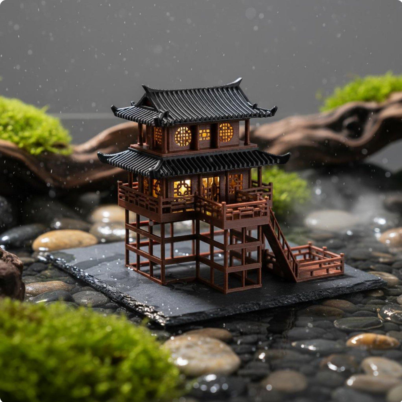 Bonsai House Tabletop Plastic  - đánh giá và giá Bonsai Garden House